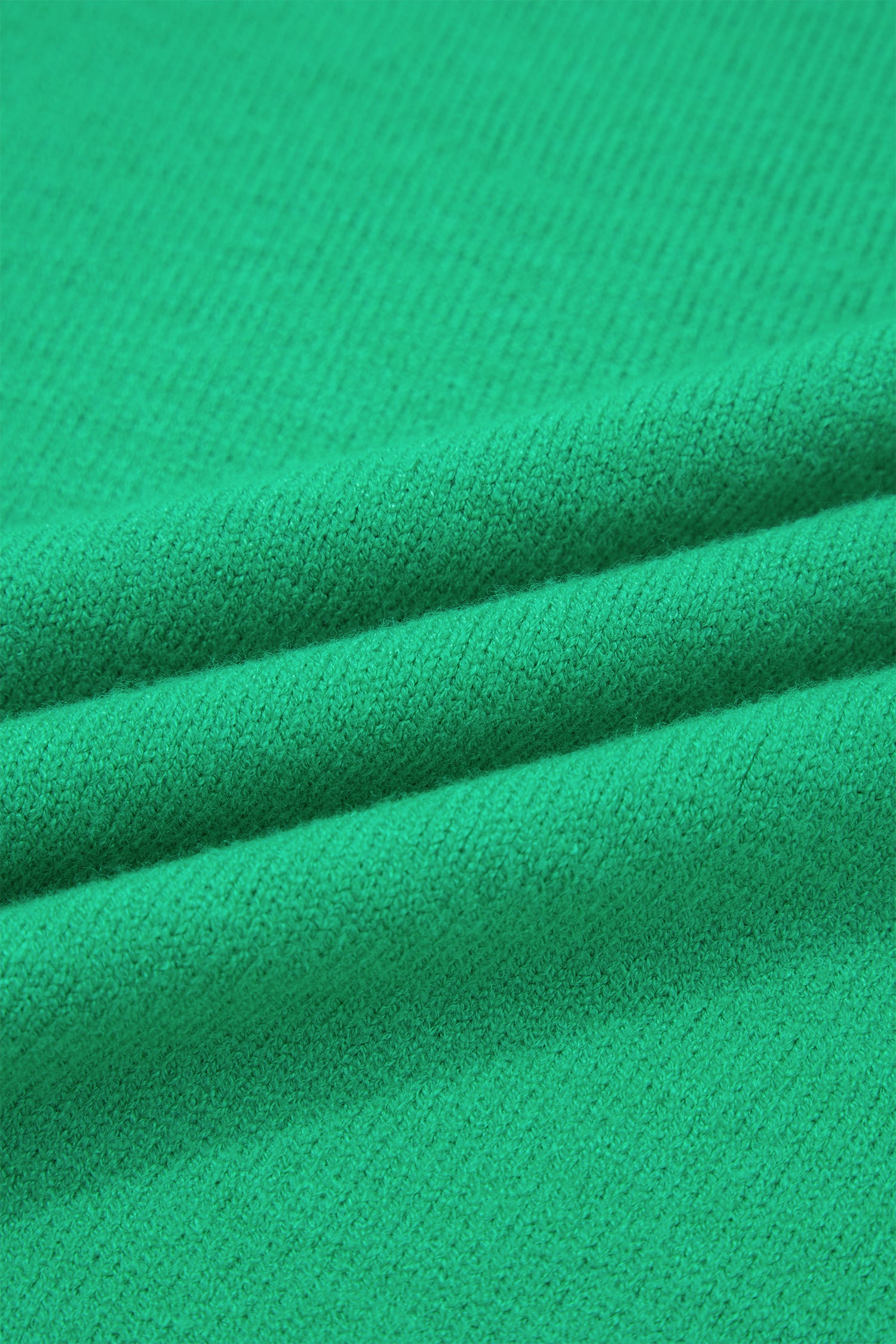 Solid Color Ribbed Trim Round Neck Ruffle Short Sleeve Sweater