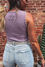 Slim Ribbed Mineral Wash Tank Top