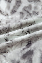 Gray Abstract Woodland Print Slim Fitted T Shirt