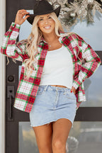 Christmas Plaid Casual Flannel Shacket
