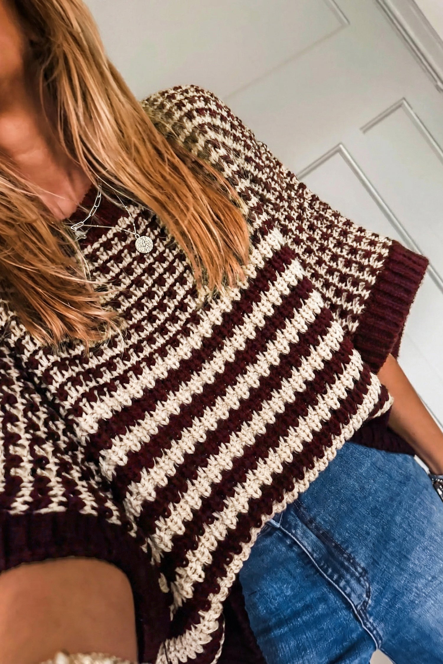 3/4 Draped Sleeve Slouchy Sweater
