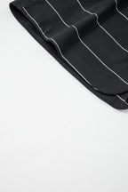 Striped Half Sleeve Tee Drawstring Shorts 2pcs Set