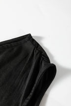 Plus Size Solid Color Asymmetric Neck Short Sleeve Blouse