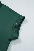 Evergreen Plus Size Glow Studded Zip up T Shirt Dress with Pockets