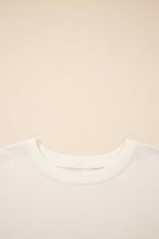 Apricot Camo Print Patchwork Sleeve Raw Hem Plus Size Sweatshirt