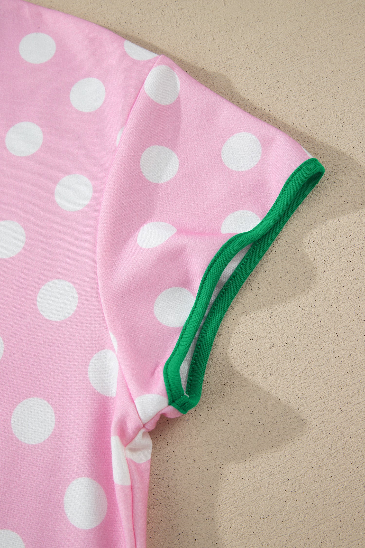 Polka Dot Contrast Edge Casual Short Set