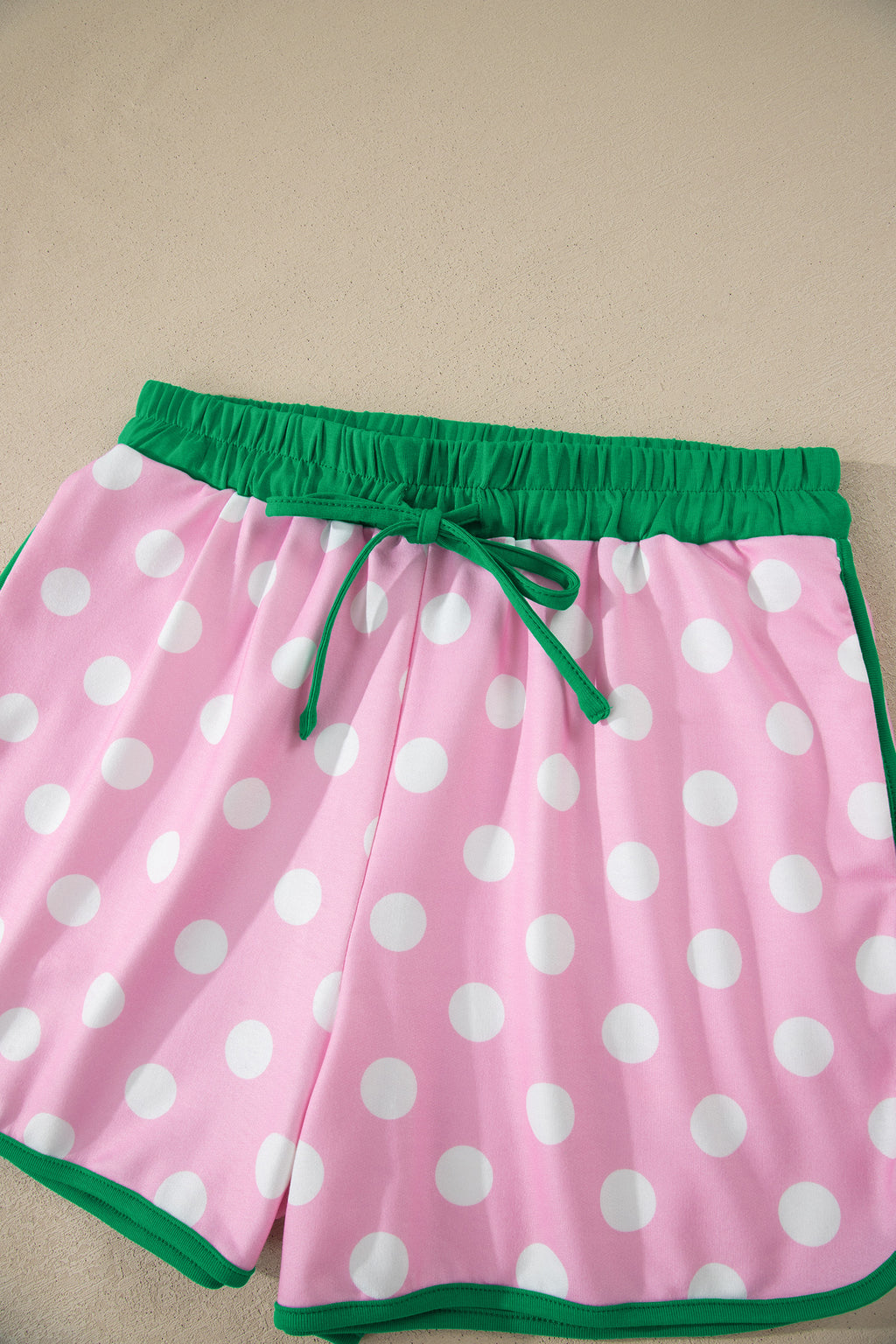 Polka Dot Contrast Edge Casual Short Set