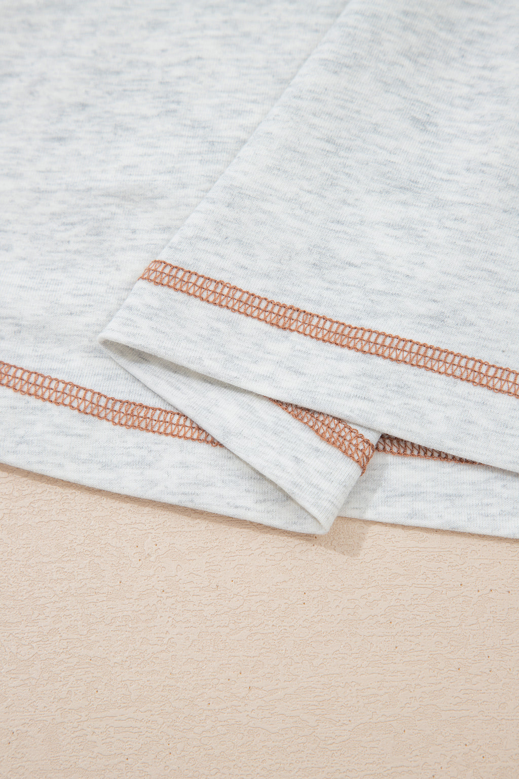 Raw Seam Color Block Detail Buttoned Henley Tee