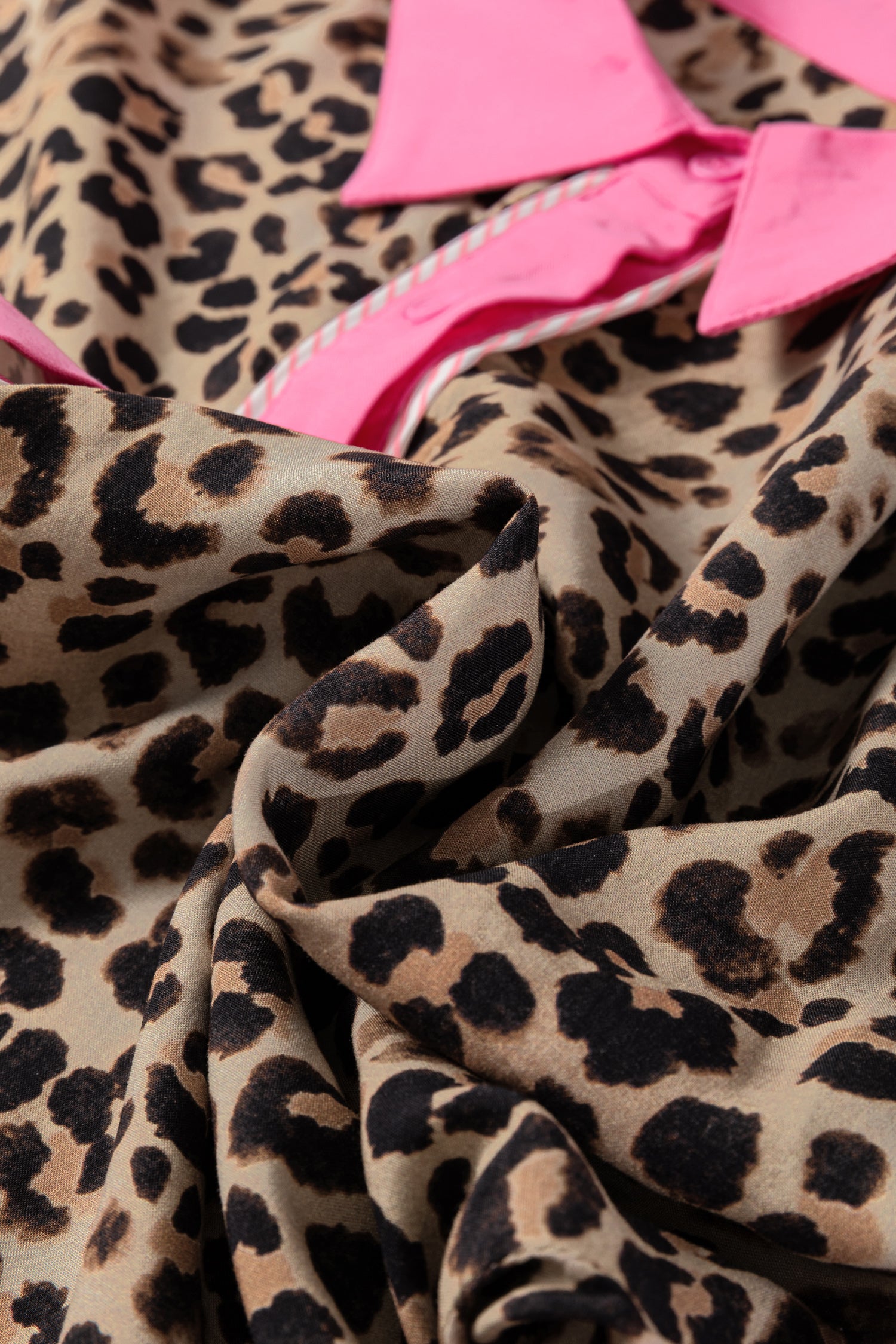 Contrast Trim Leopard Top and Pant Set