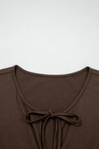 Plus Size Solid Color Bow Tie Peplum Tank Top