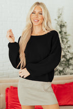 Festive Bow Backless Bubble Sleeve Sweater