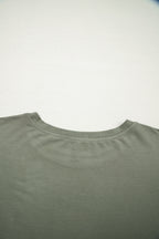 Laurel Green Solid Color Oversize Tee Tie Wrap Mini Skort 2pcs Set
