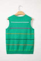 Striped Round Neck Knitted Sweater Tank