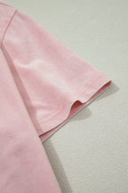 Mineral Wash V Neck Tee Matching Skort Set