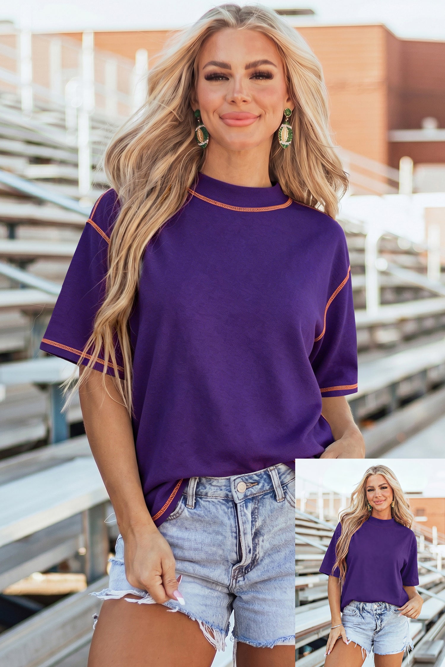 Light Grey Reversible Contrast-Stitched T-Shirt