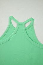 Slim Tank Top Elastic High Waist Shorts 2pcs Outfit
