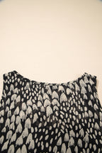 Black Printed Sleeveless Maxi Dress