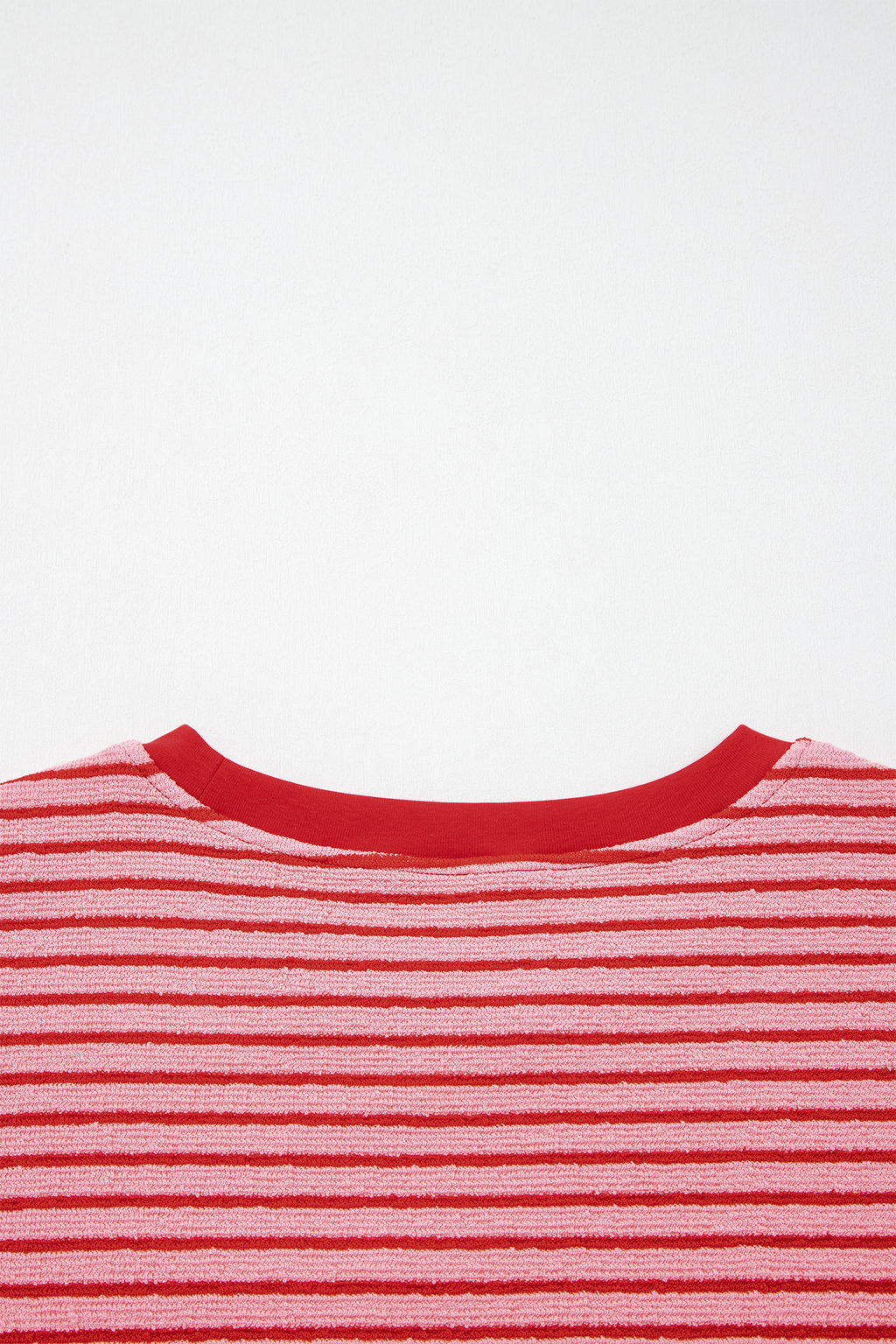 Striped Crew Neck Tee Drawstring Waist Cropped Pants Set
