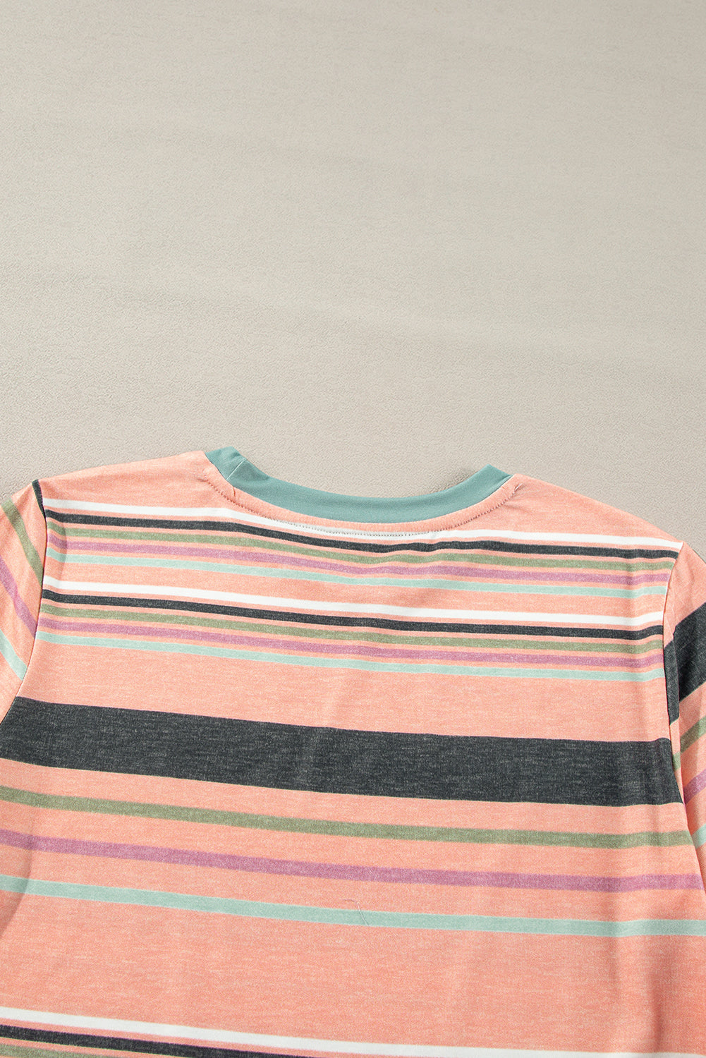 Multicolor Stripes Crew Neck T Shirt
