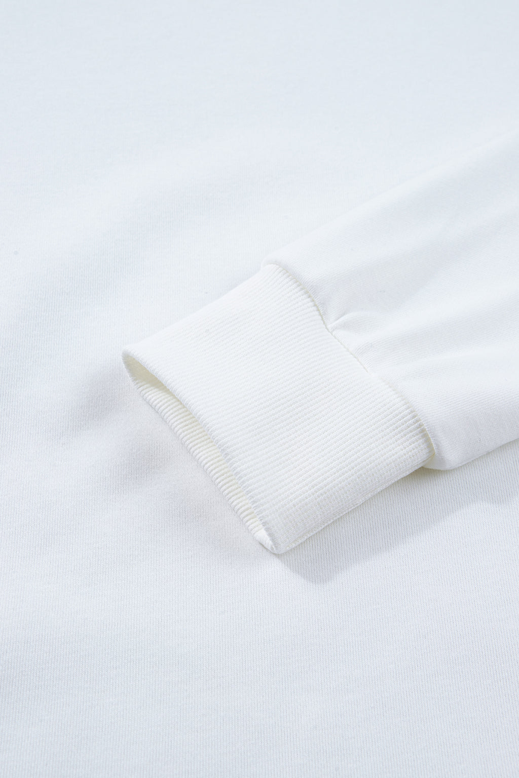 White Solid Color Dropped Shoulder Long Sleeve Top