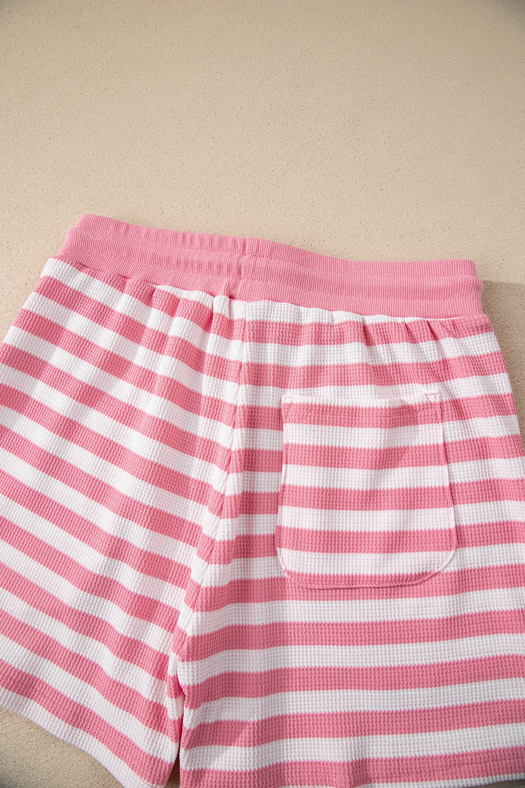 Striped Puff Short Sleeve T Shirt Matching Shorts Set