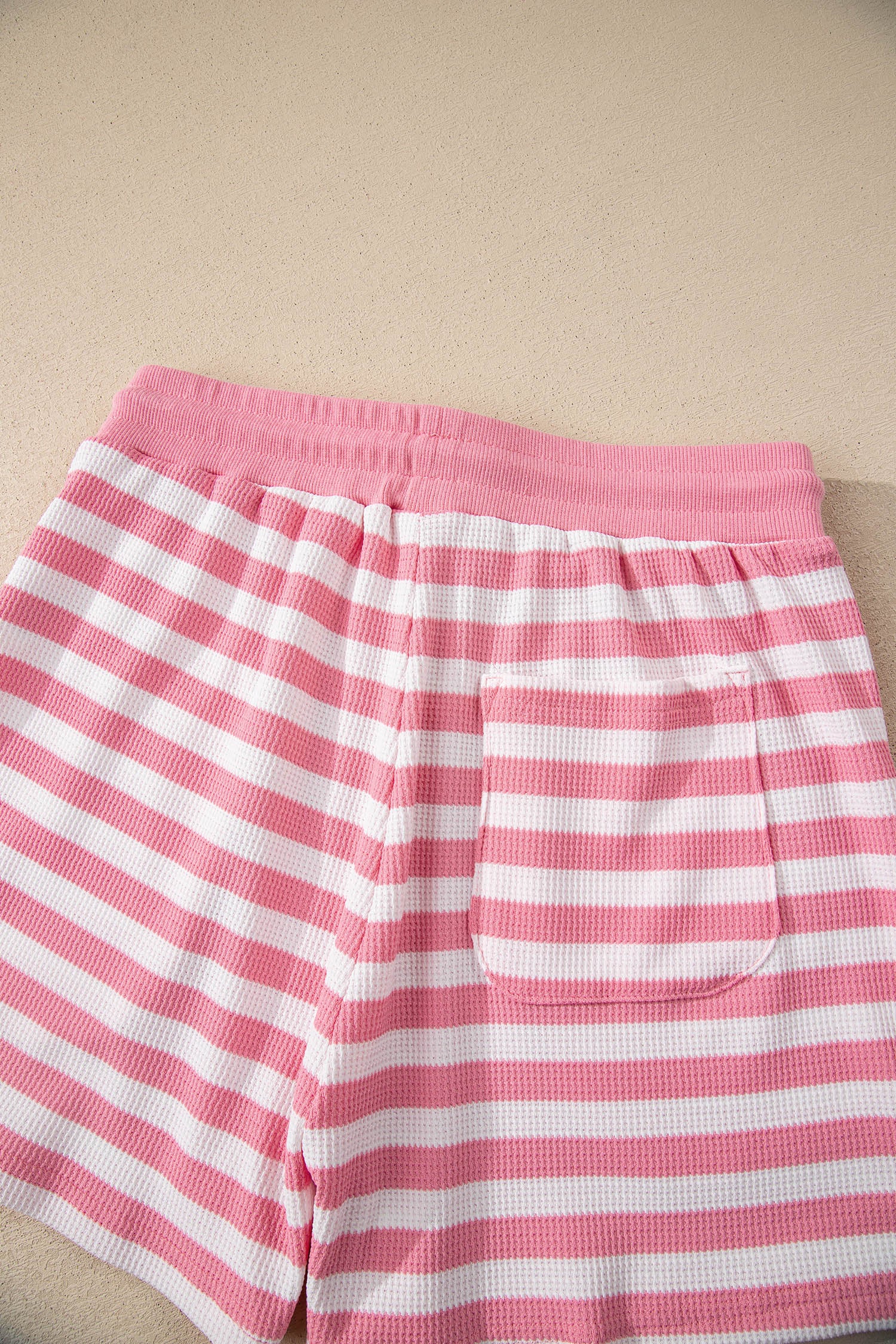 Striped Puff Short Sleeve T Shirt Matching Shorts Set