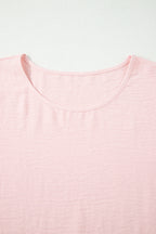 Solid Color Ruffle Trim Short Sleeve Blouse