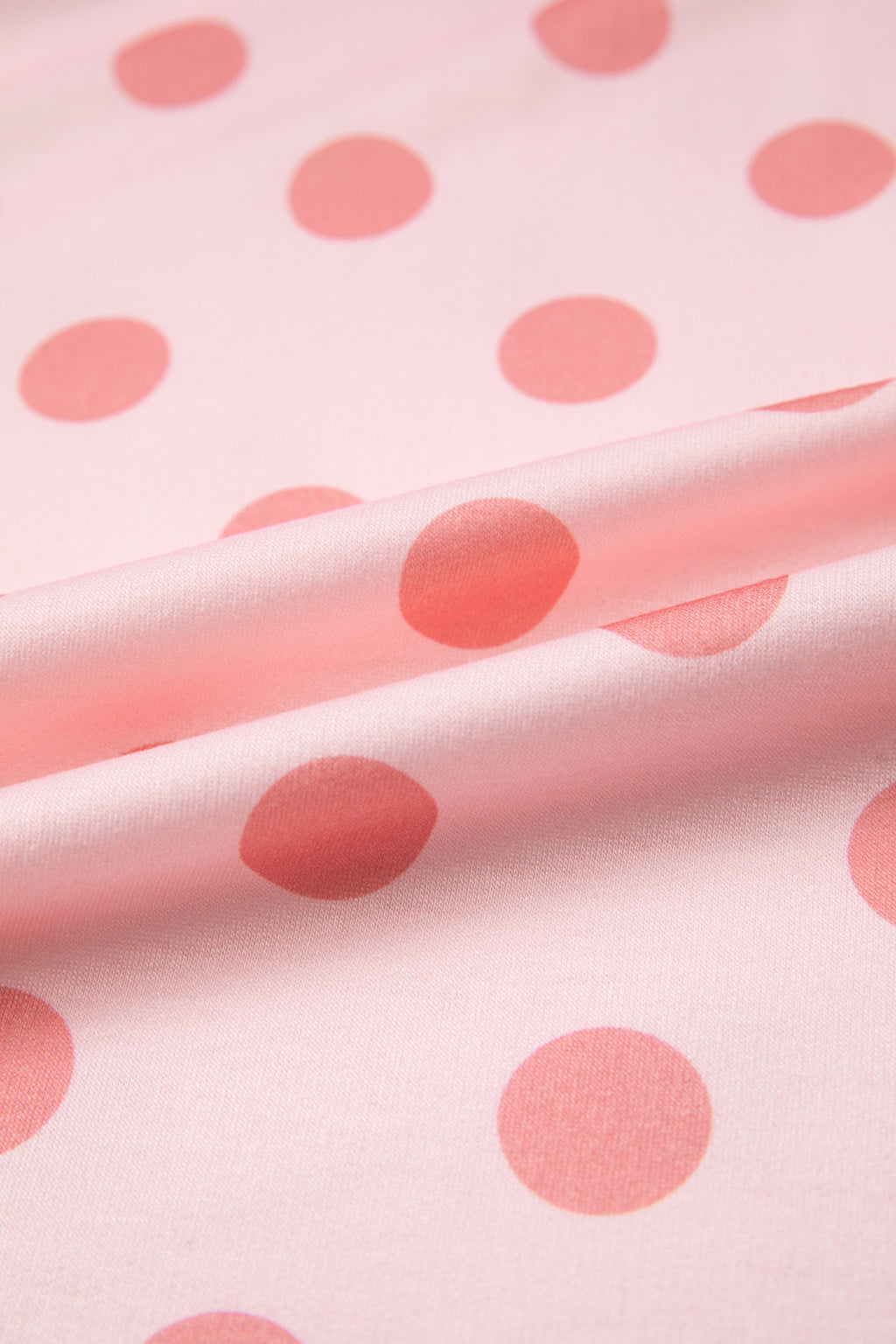 Color Block Trim Polka Dot Casual Tee