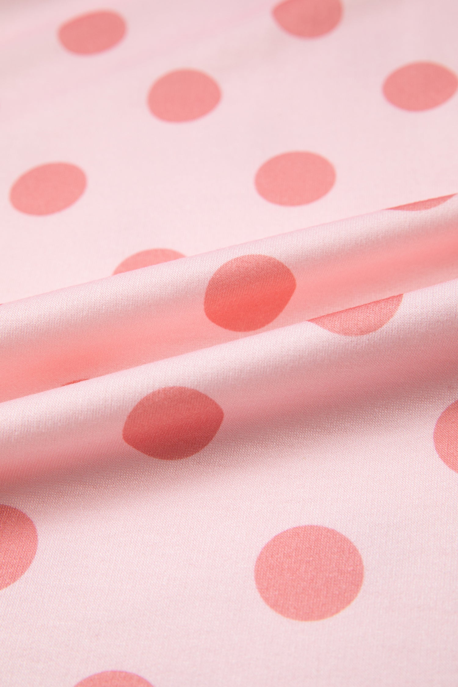 Color Block Trim Polka Dot Casual Tee