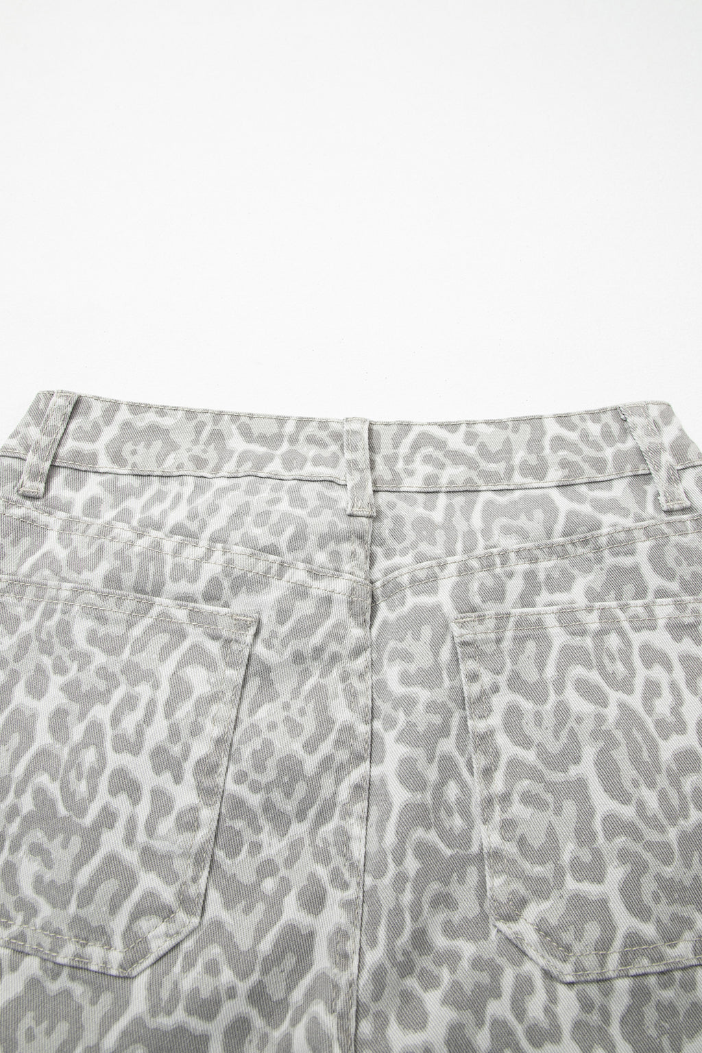 Leopard Frayed Edge Wide Leg High Waist Jeans