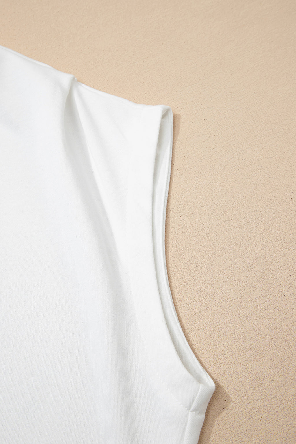 Solid Color High Neck Cap Sleeve Loose Top