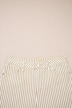 Khaki Stripe Casual Barrel Jeans