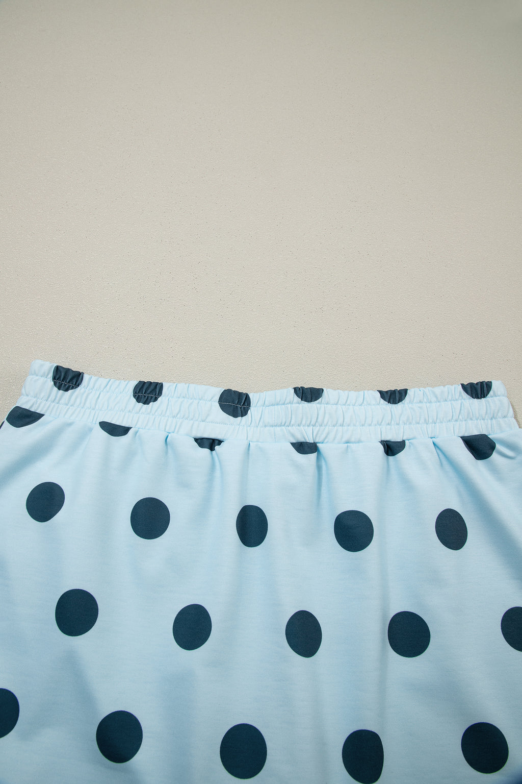 Ribbed Trim Polka Dot Print Tank Split Mini Skort 2pcs Set