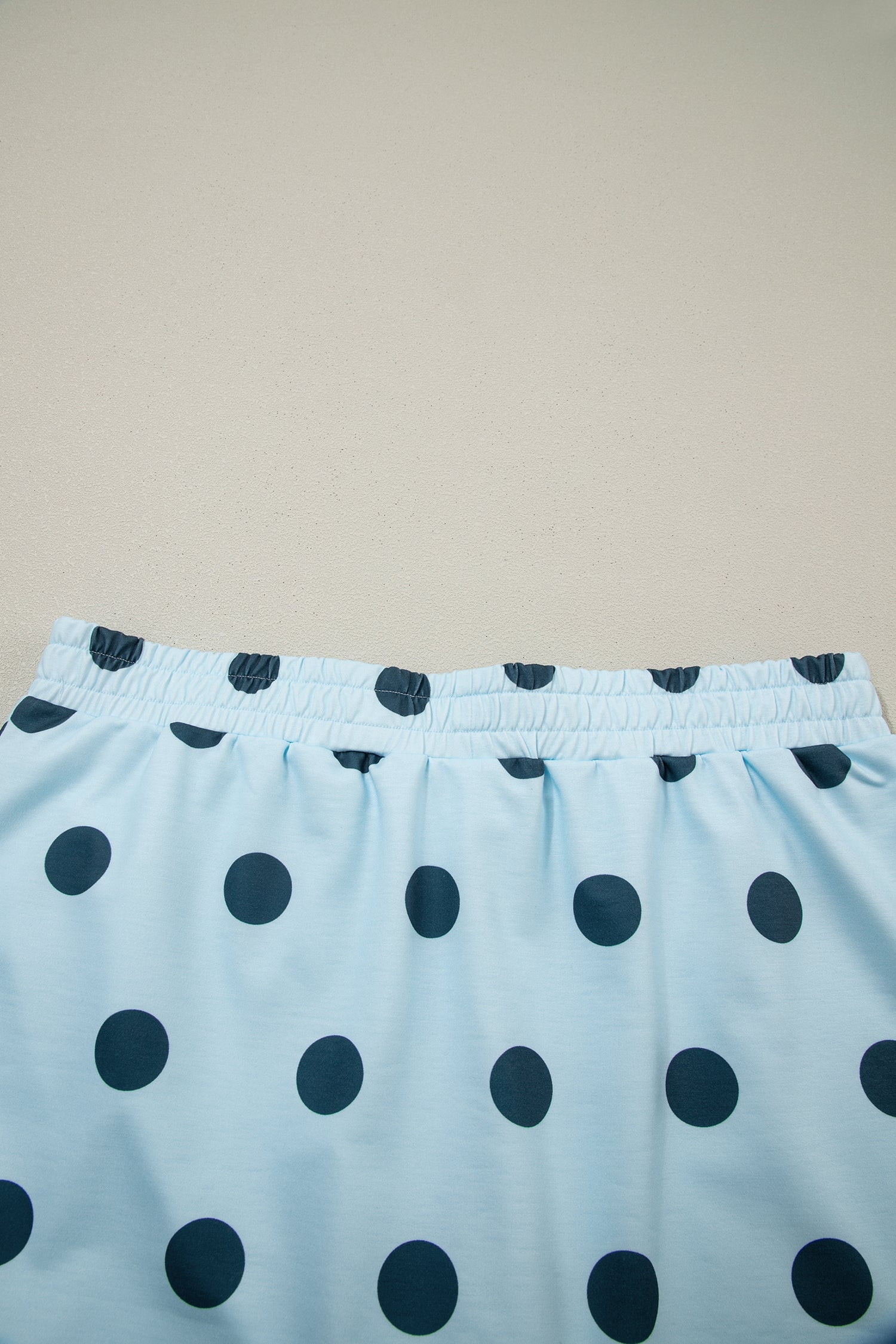 Ribbed Trim Polka Dot Print Tank Split Mini Skort 2pcs Set