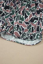 Multicolour Camouflage Print Athletic Lined Shorts