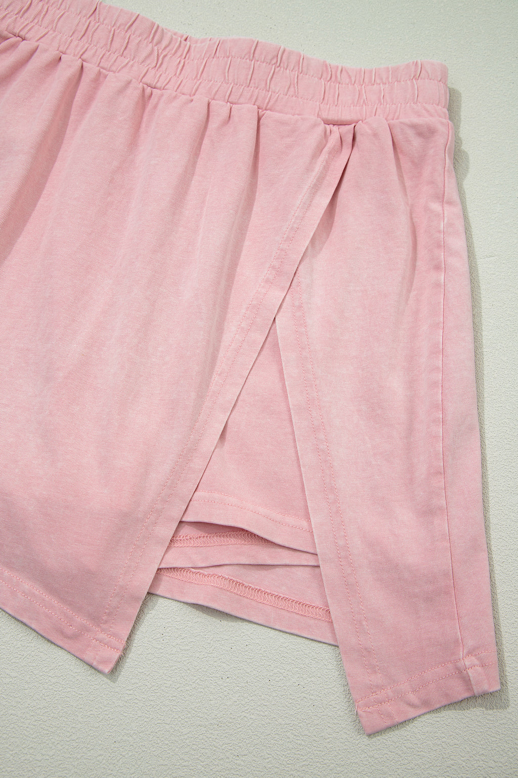 Mineral Wash V Neck Tee Matching Skort Set