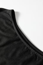 Plus Size Solid Color Asymmetric Neck Short Sleeve Blouse