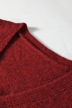 Heart Metal Button V Neck Cardigan Sweater