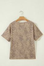 Leopard Retro Studded Star Patch Loose Tee