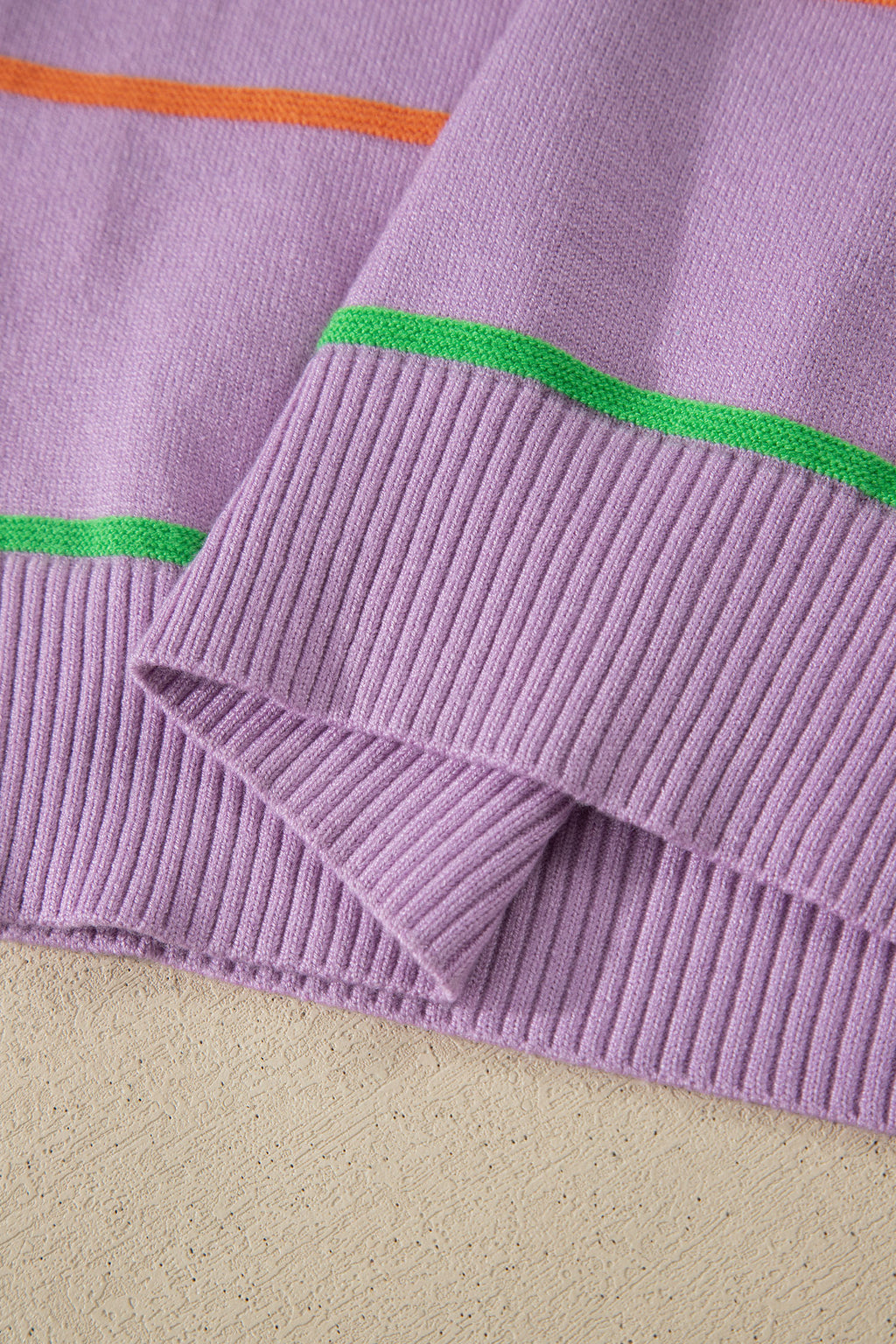 Striped Round Neck Knitted Sweater Tank