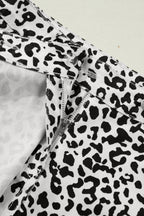 Brown Leopard Print Button Overlap Denim Shorts