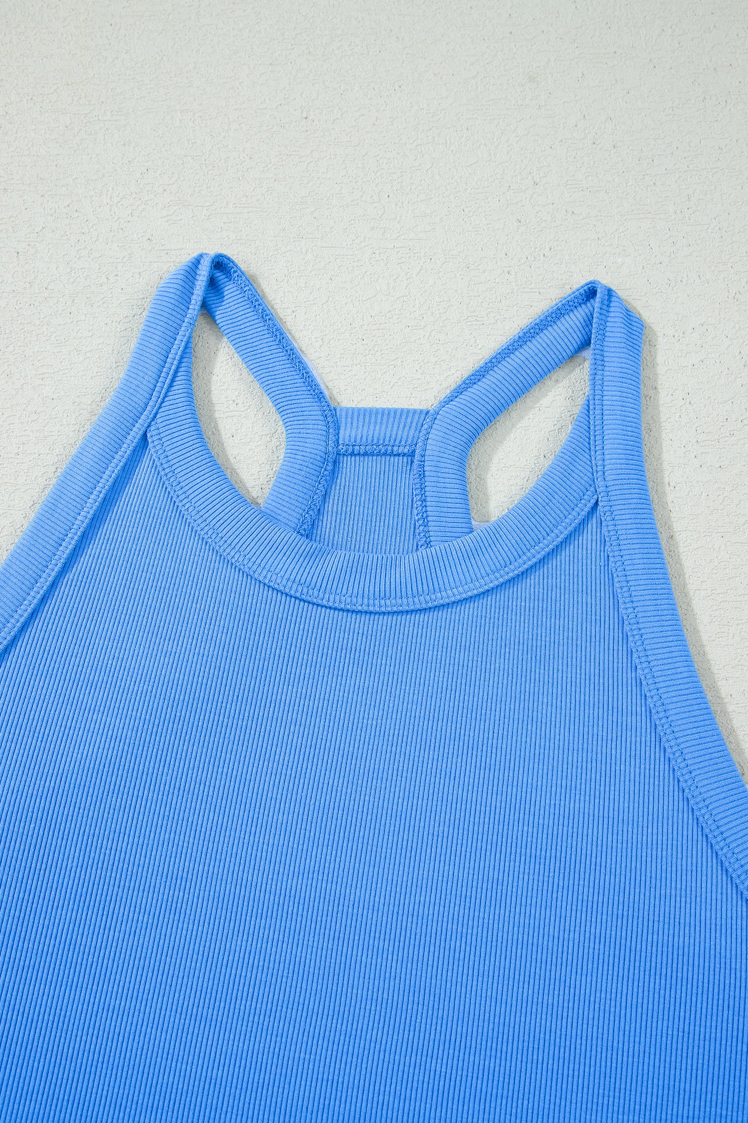 Slim Tank Top Elastic High Waist Shorts 2pcs Outfit