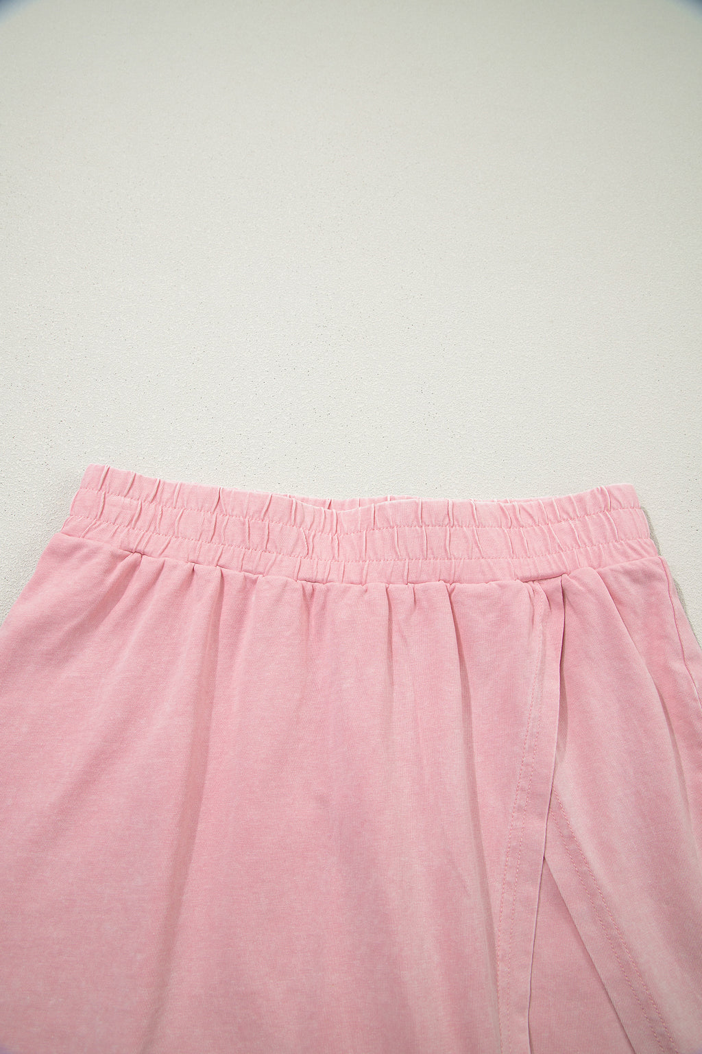 Mineral Wash V Neck Tee Matching Skort Set