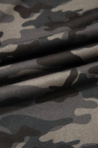 Camouflage Print Striped Side Panel Patchwork Drawstring Pants