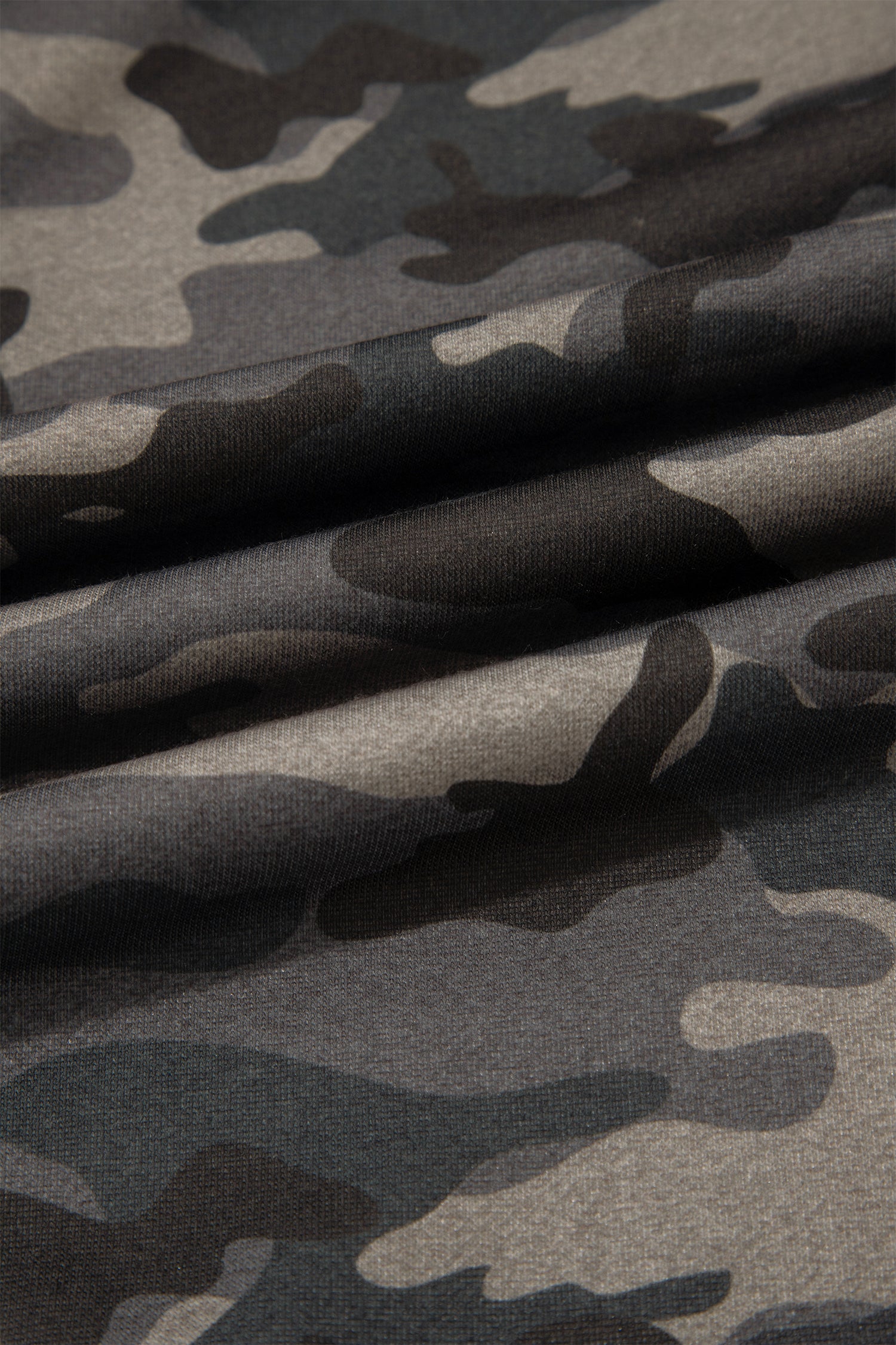 Camouflage Print Striped Side Panel Patchwork Drawstring Pants