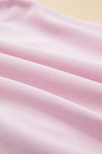 Light Pink Sweetheart Patchwork Mockneck Oversize Sweatshirt
