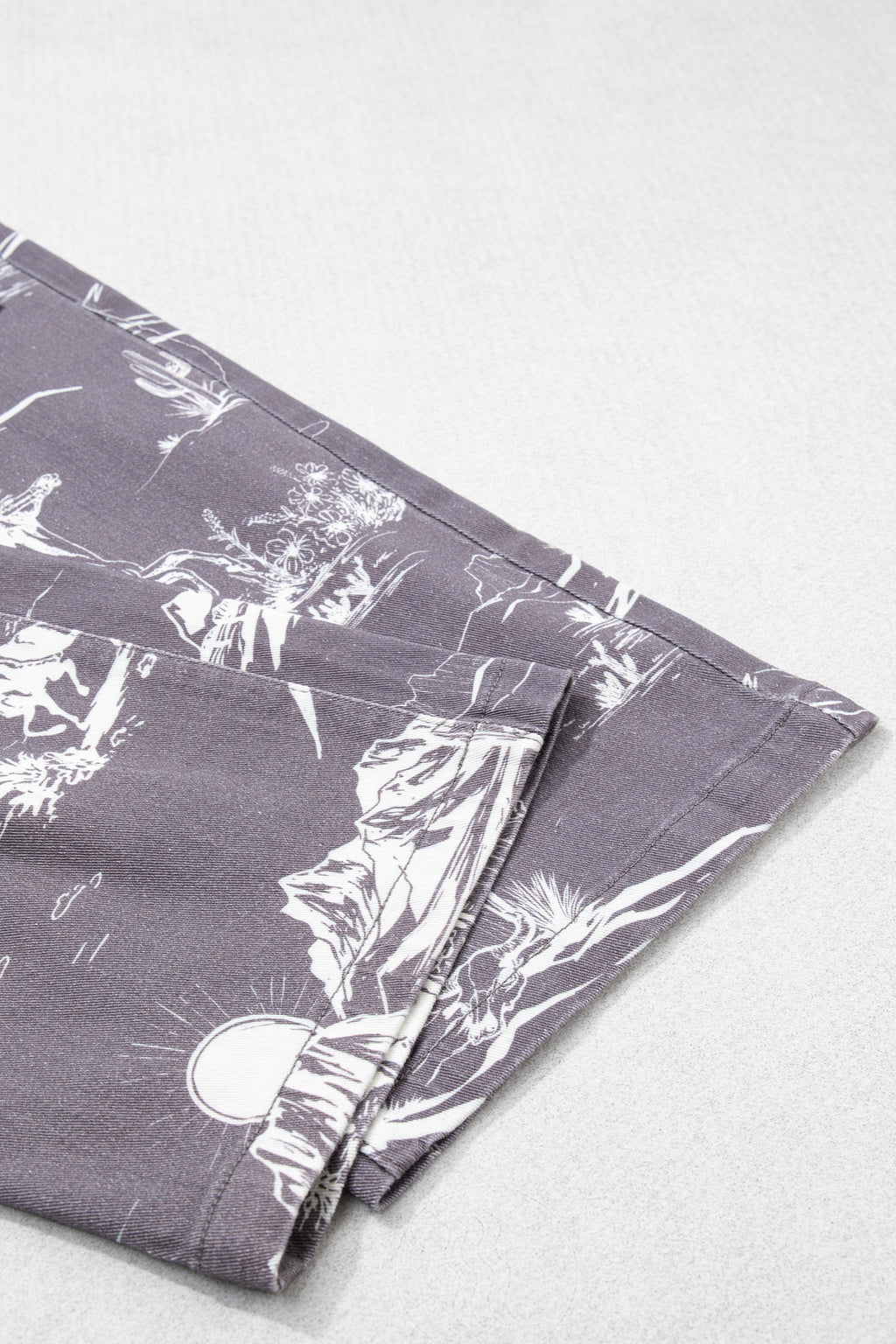 Grey Wild West Riding Vintage Printed Shift Jeans