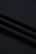Black Solid Color Dropped Shoulder Long Sleeve Top