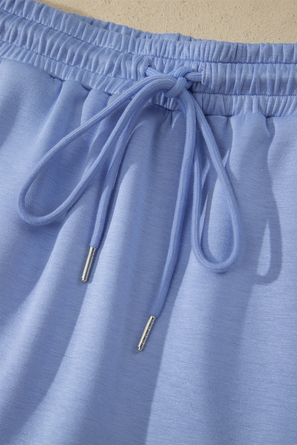 Preppy Striped Trim V Neck Polo Tee Drawstring Skirt Set