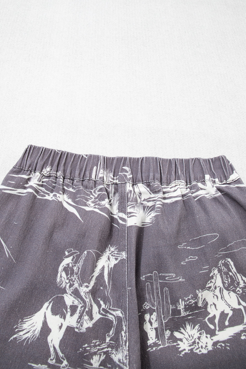 Grey Wild West Riding Vintage Printed Shift Jeans